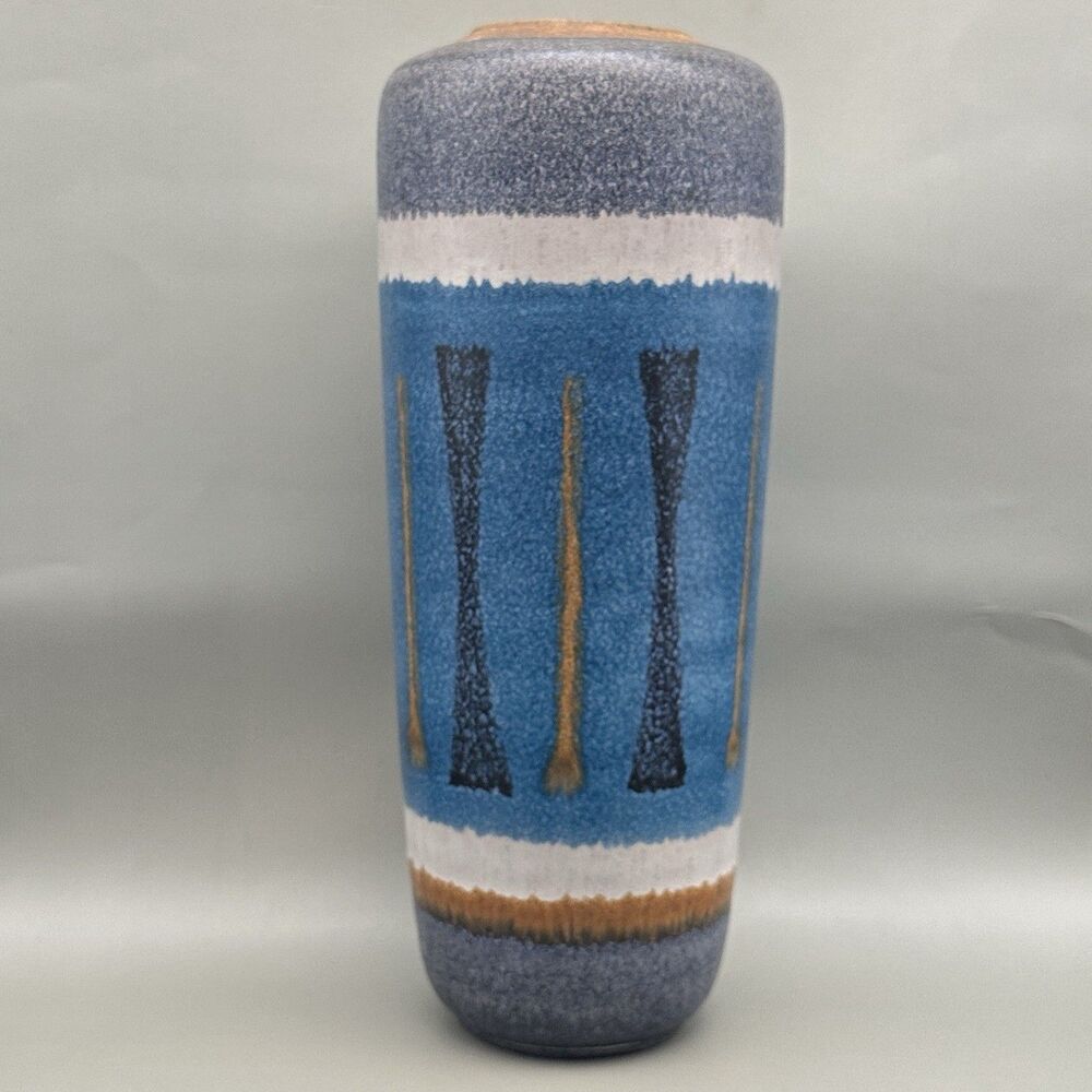 Waechtersbach Etruska Vase Dec 6412 West German Pottery MCM 11.5” Blue Textured